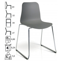 912  Chromed steel chair frame, polyethylene 3 colours seat