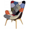 915 patchwork 2 colours upholstered armchair