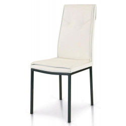 937  Sedia in metallo tappezzata ecopelle 3 colori