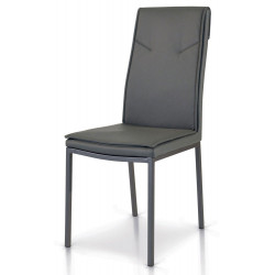 937  Sedia in metallo tappezzata ecopelle 3 colori