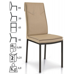 937  Sedia in metallo tappezzata ecopelle 3 colori