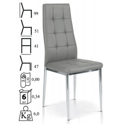 935  sedia cromata tappezzata ecopelle 4 colori