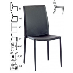885 Stackable steel chair frame black or white leatherette covered