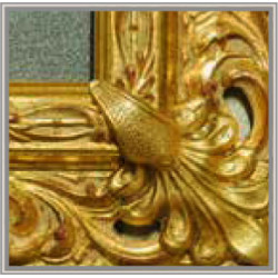 3181 Wooden+woode pulp mirror frame, gold or silver leaf or white lacquer handmade finished