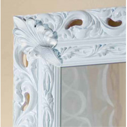 3181 Wooden+woode pulp mirror frame, gold or silver leaf or white lacquer handmade finished