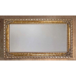 3200 Wooden + wooden pulp mirror frame aged gold and silver leaf handmade finished