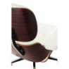 803  White or black leather upholstered lounge with footrest