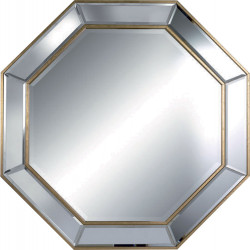 3278 Wooden mirror frame, gold or silver leaf with mirrors'strips handmade finished