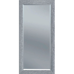 3282  Wooden and wooden pulp mirror frame, white lacquer and silver decorations finished