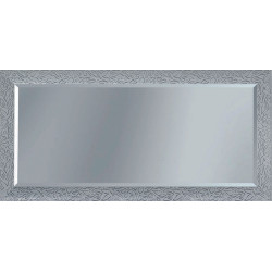 3282  Wooden and wooden pulp mirror frame, white lacquer and silver decorations finished
