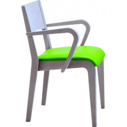 C812LT  Raw or finished stackable beech wood armchair, finishing to choice