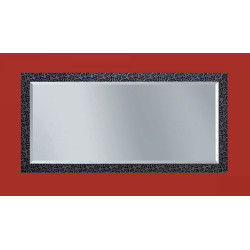 3287  Wooden and wooden pulp mirror frame silver leaf or silver and black lacquer finished