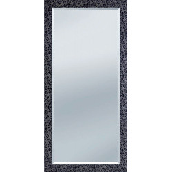 3287  Wooden and wooden pulp mirror frame silver leaf or silver and black lacquer finished