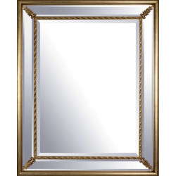 3293 Wooden and wooden pulp mirror frame gold or silver leaf and mirror' stripes covered