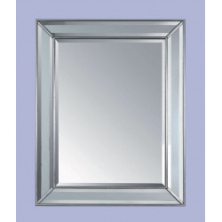 3300  Wooden mirror frame silver leaf with mirror' stripes covered