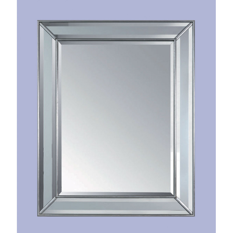 3300 Wooden mirror frame silver leaf with mirror' stripes covered 3300 Wooden mirror frame silver leaf with mirror' stripes covered