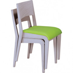 812LT  Raw or finished beech wood stackable chair, finishing to choice