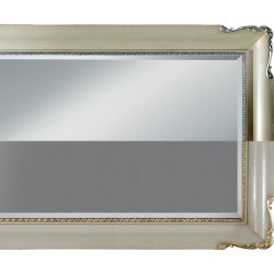 3217L  Wooden + wooden pulp mirror frame ivory lacquer with gold or silver leaf insert finished