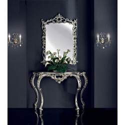3306 Console furniture with mirror, gold/silver or silver/gold handmade finished