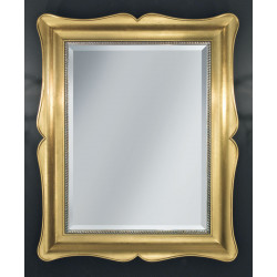 3311 Wooden + wood pulp mirror frame, gold/silver or silver/gold, or  gold/silver on lacquer handmade finished
