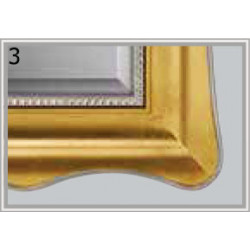3311P Wooden + wood pulp mirror frame with pedestal, gold/silver or silver/gold, or  gold/silver on lacquer handmade finished