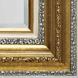 3315 Wooden + wood pulp mirror frame, gold and silver leaf handmade finished as photo