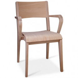C812L  Raw or finished stackable beech wood armchair, finishing to choice