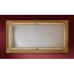 3217 Wooden + wooden pulp mirror frame, gold leaf and lacquer handmade finished