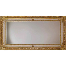3217 Wooden + wooden pulp mirror frame, gold leaf and lacquer handmade finished