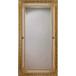3217 Wooden + wooden pulp mirror frame, gold leaf and lacquer handmade finished