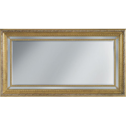 3318 Wooden + wooden pulp mirror frame, gold or silver leaf or silver/gold with mirror' stripes handmade finished