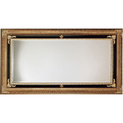 3319 Wooden + wooden pulp mirror frame, gold and lacquer handmade finished as photo