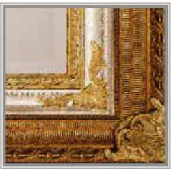 3319 Wooden + wooden pulp mirror frame, gold and lacquer handmade finished as photo
