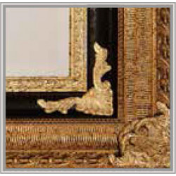 3319 Wooden + wooden pulp mirror frame, gold and lacquer handmade finished as photo