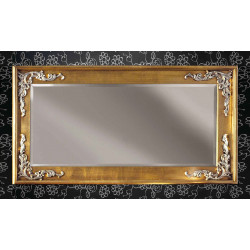 3325 Wooden + wooden pulp mirror frame, gold or silver leaf or gold/silver or silver/gold handmade finished