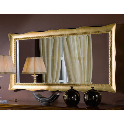 3329 Wooden + wooden pulp mirror frame, gold or silver leaf handmade finished