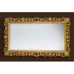 3337 Wooden + wood pulp mirror frame, gold or silver leaf handmade finished