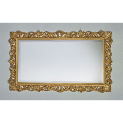 3337 Wooden + wood pulp mirror frame, gold or silver leaf handmade finished