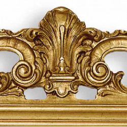 3341 Specchiera in legno + pasta di legno decorata a mano foglia oro o argento