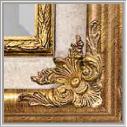 3347 Wooden + wood pulp mirror frame, gold leaf and lacquer handmade finished as photo
