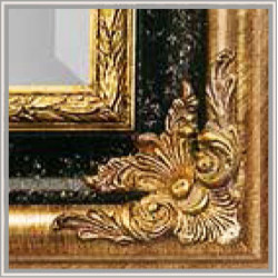 3347 Wooden + wood pulp mirror frame, gold leaf and lacquer handmade finished as photo