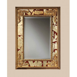 3350 Wooden and wood pulp mirror frame, gold leaf and lacquer handmade finished as photo