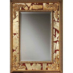 3350 Wooden and wood pulp mirror frame, gold leaf and lacquer handmade finished as photo