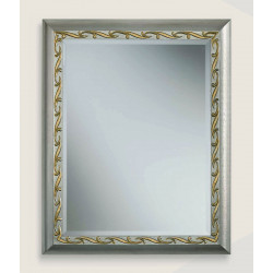 3352 Wooden + wood pulp mirror frame, gold or silver leaf, or gold on silver or silver on gold handmade finished