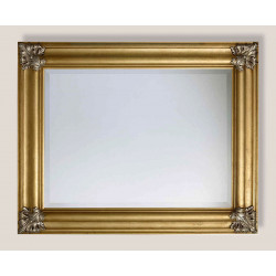 3356 Wooden + wood pulp mirror frame, gold or silver leaf, or gold/silver or silver/gold handmade finished