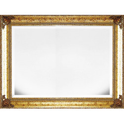 3358 Wooden + wood pulp mirror frame, gold leaf and lacquer handmade finished as photo