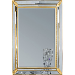 3216 Wooden + wooden pulp mirror frame, silver or silver + gold leaf handmade finished