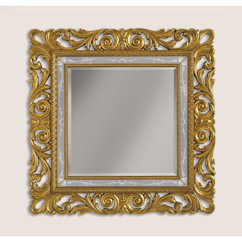 3363F Wooden + wooden pulp mirror frame, gold or silver leaf with silk screen flowers insert handmade finished 3363F Wooden + wooden pulp mirror frame, gold or silver leaf with silk screen flowers insert handmade finished