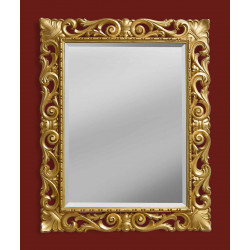 3364 Wooden + wooden pulp mirror frame, gold or silver leaf handmade finished