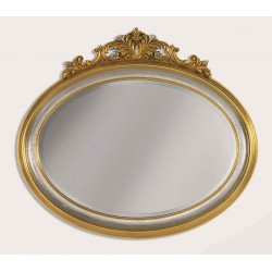 3366 Wooden mirror frame, gold or silver leaf, or gold on silver or silver on gold handmade finished